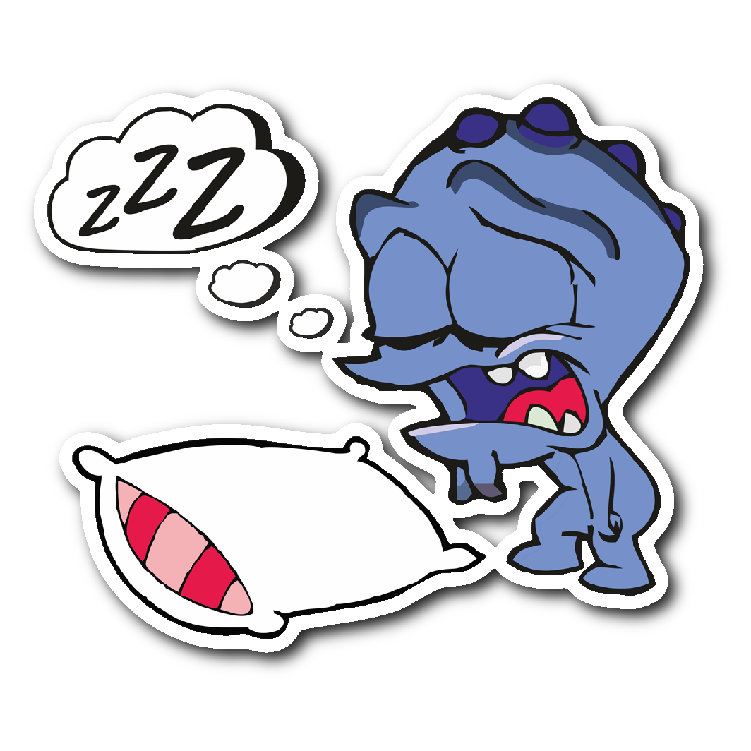 Tired clipart chronic. Fatigue monster sticker the