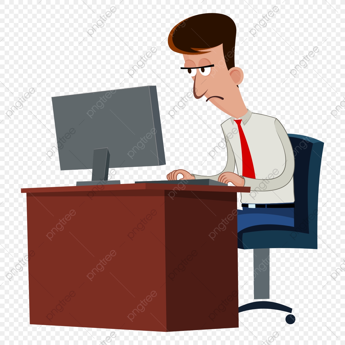 tired clipart computer job