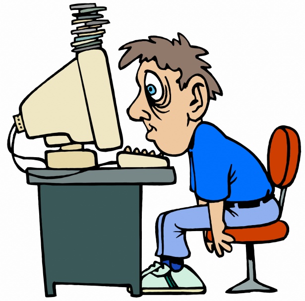 tired clipart computer job