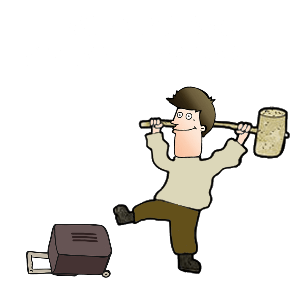 tired clipart heavy suitcase