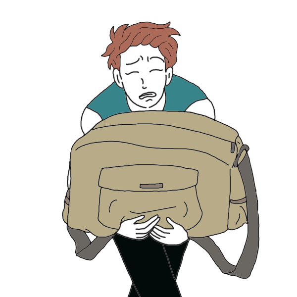 tired clipart heavy suitcase
