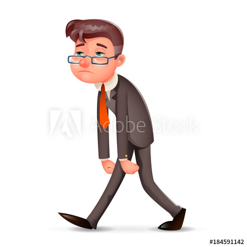Tired clipart weary. Fatigue melancholy sad businessman