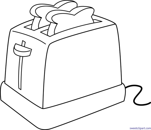 toaster clipart black and white