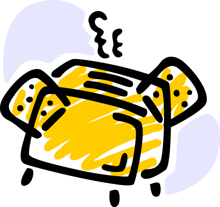 Kitchen with toasted bread. Toaster clipart electrical appliance