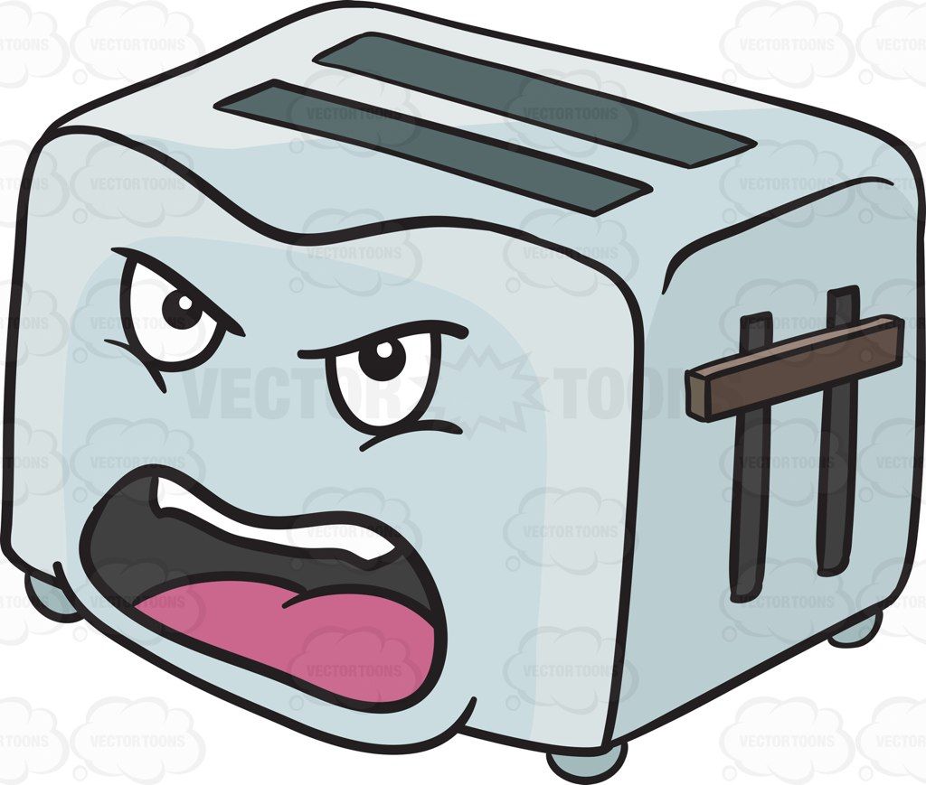 Toaster clipart small appliance. Angry and screaming pop