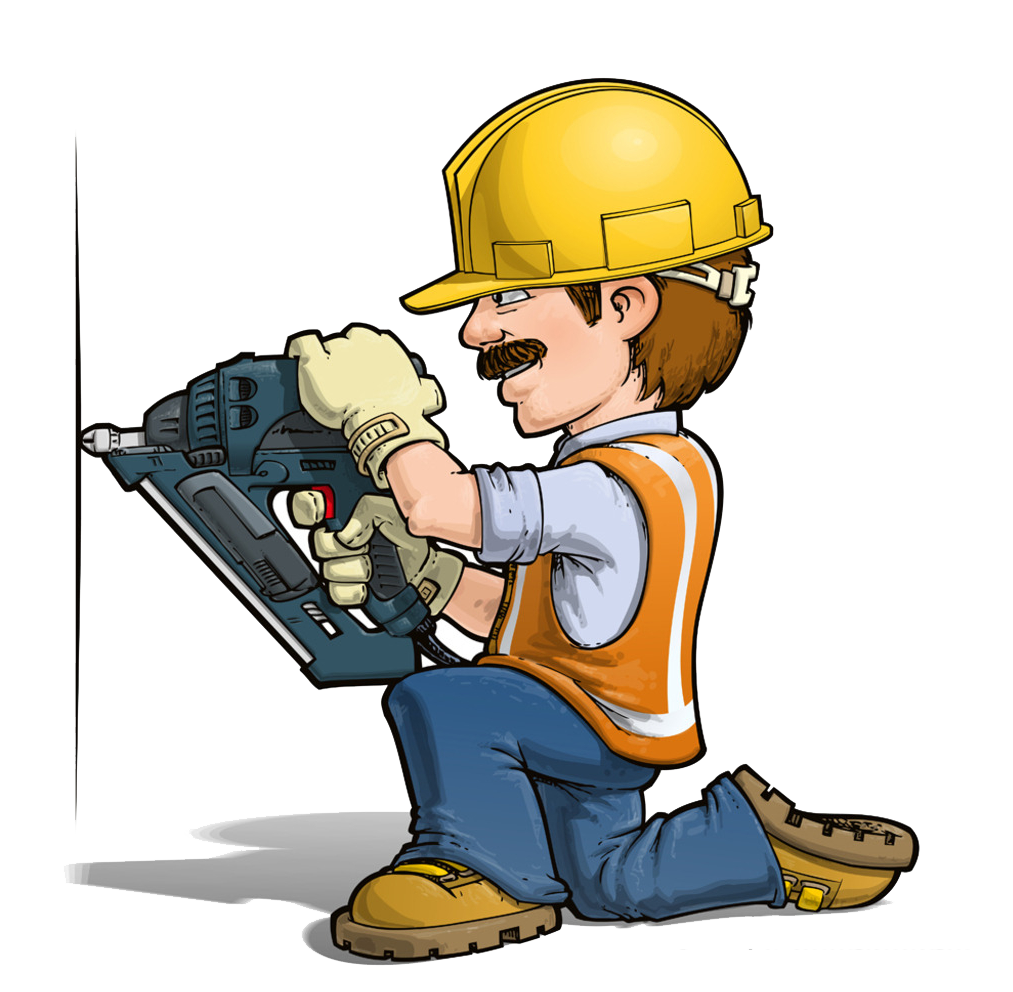 Cartoon handyman stock illustration. Toddler clipart construction play