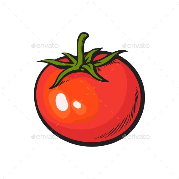 Tomatoes clipart bright red. Pin on floral graphics