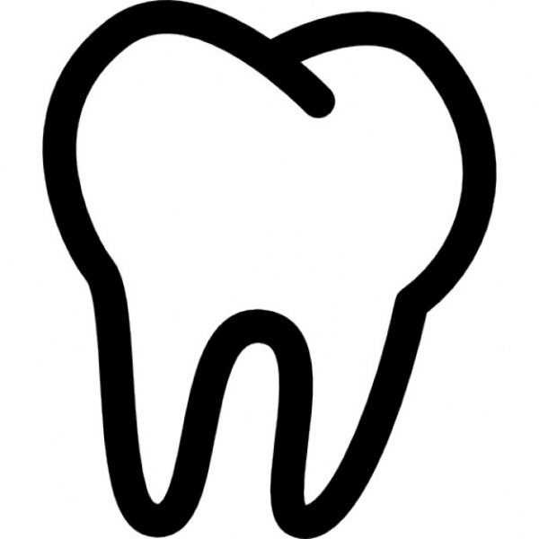 tooth clipart black and white