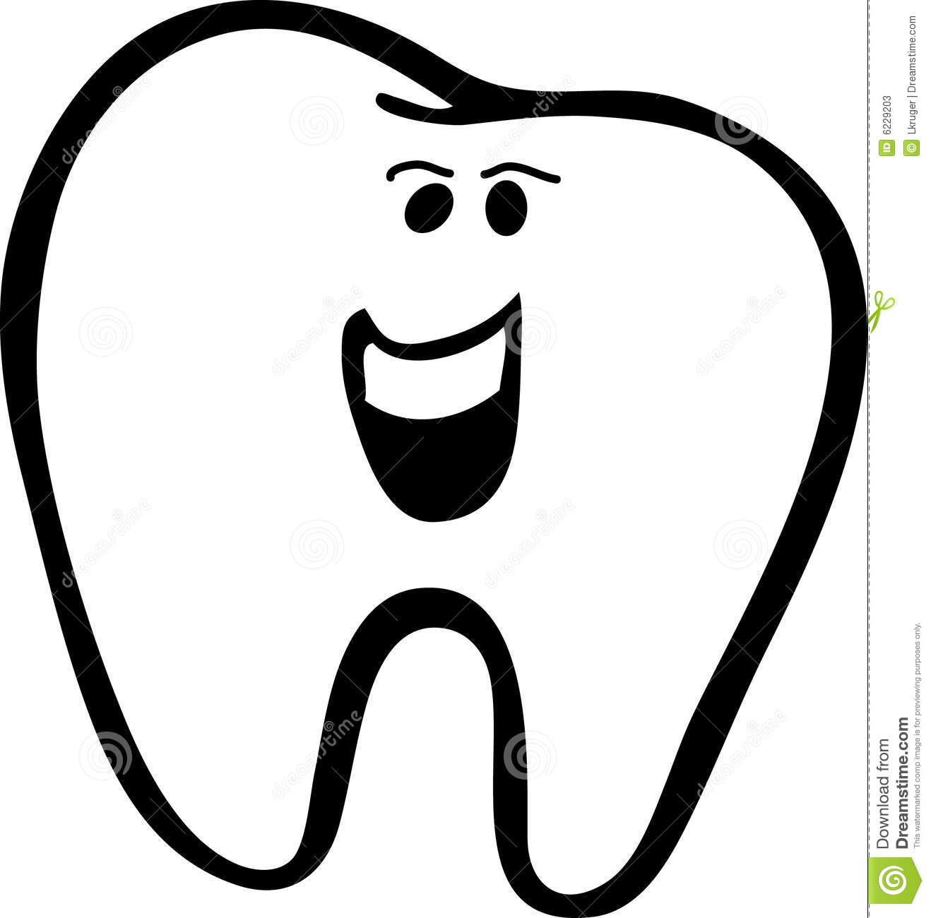 tooth clipart black and white
