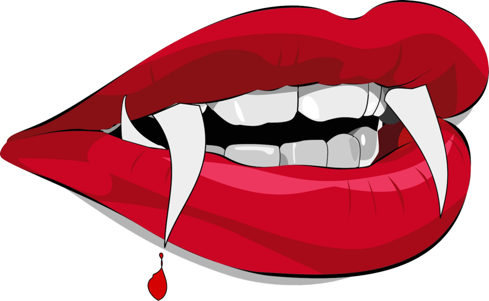 Tooth clipart lip. Vampire teeth psd official