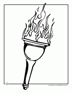 torch clipart coloring