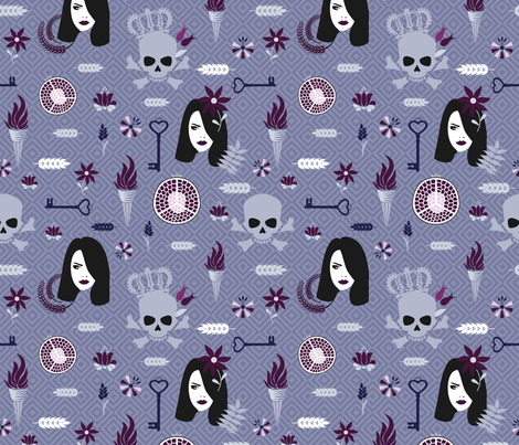Hades and violet giftwrap. Torch clipart persephone