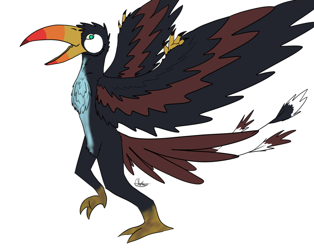 Anthro adopt by point. Toucan clipart bird open wing