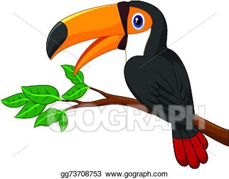 Toucan clipart bird's. Vector art cartoon bird