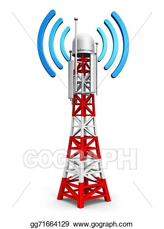 Stock illustration telecommunication . Tower clipart antenna