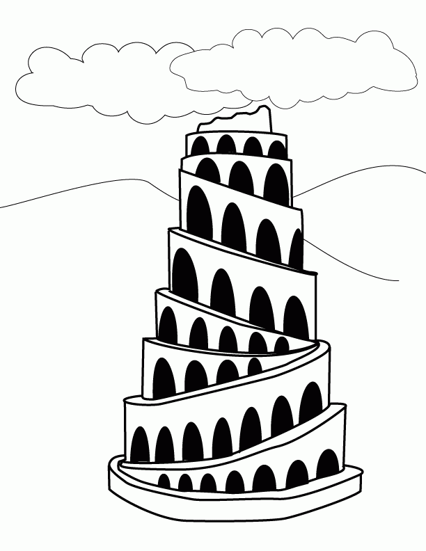 Tower clipart babel. Of drawing free download