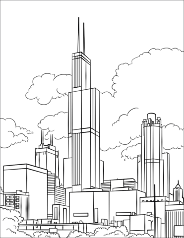 tower clipart coloring page