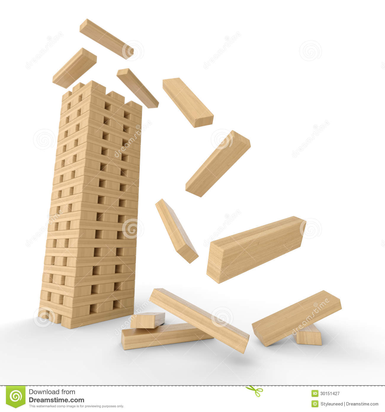 tower clipart falling