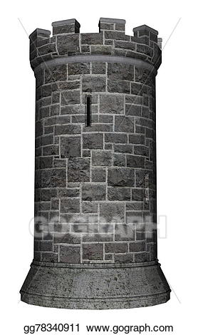 Castle d render stock. Tower clipart fortress