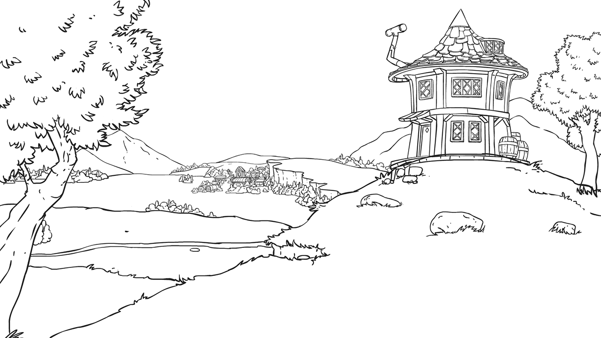 tower clipart lineart