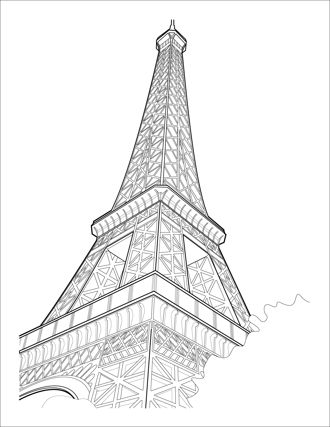 Tower clipart lineart. Eiffel by kcbiehl on