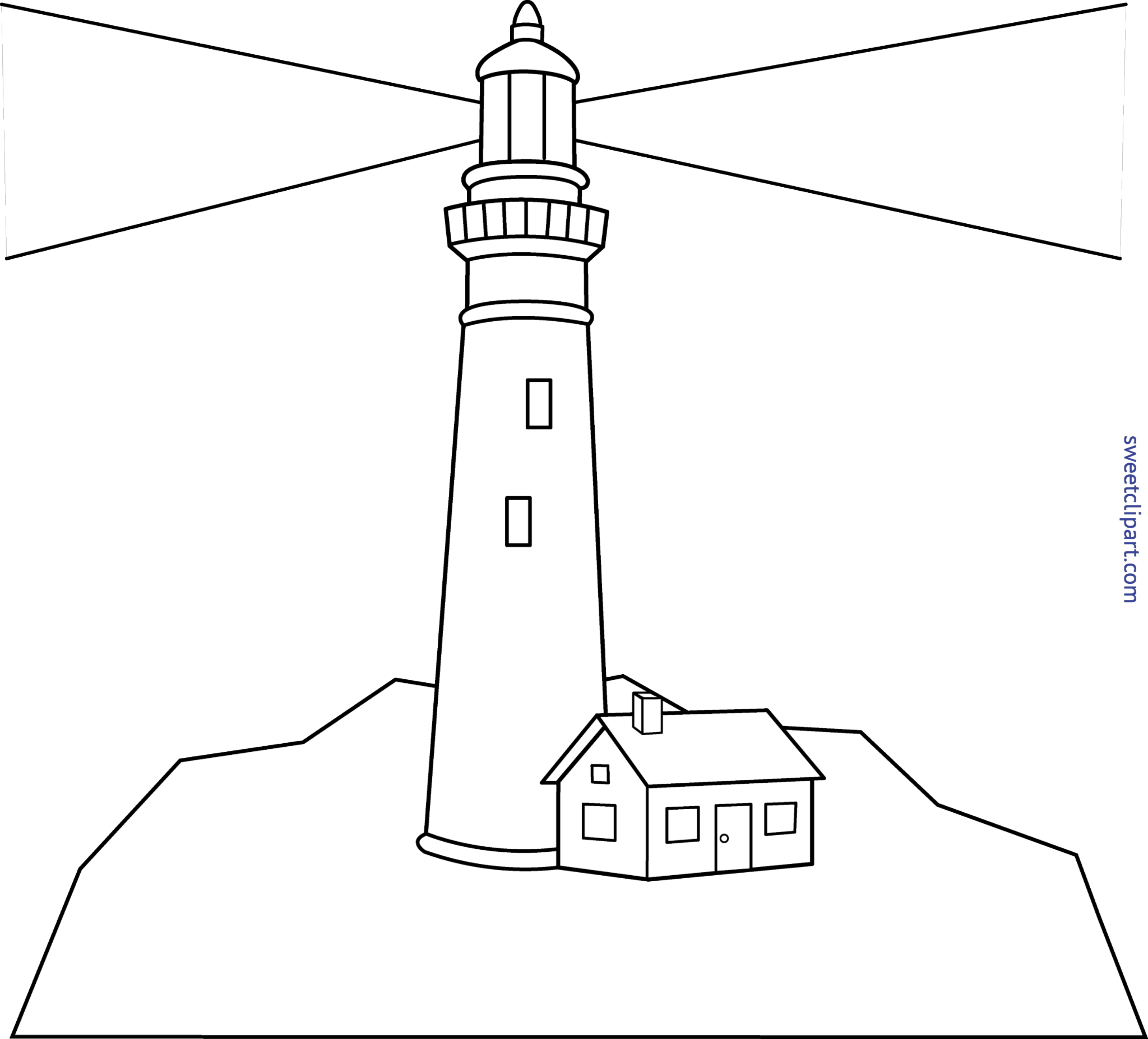 Lighthouse clip art sweet. Tower clipart lineart