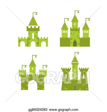 Vector set logo . Tower clipart turret castle