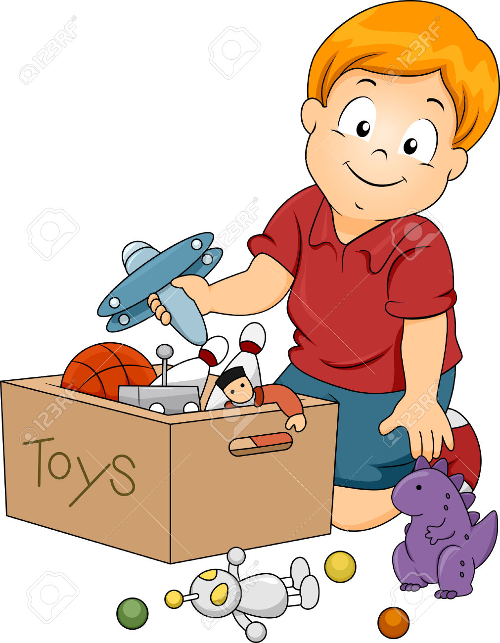 Putting toys station . Toy clipart away