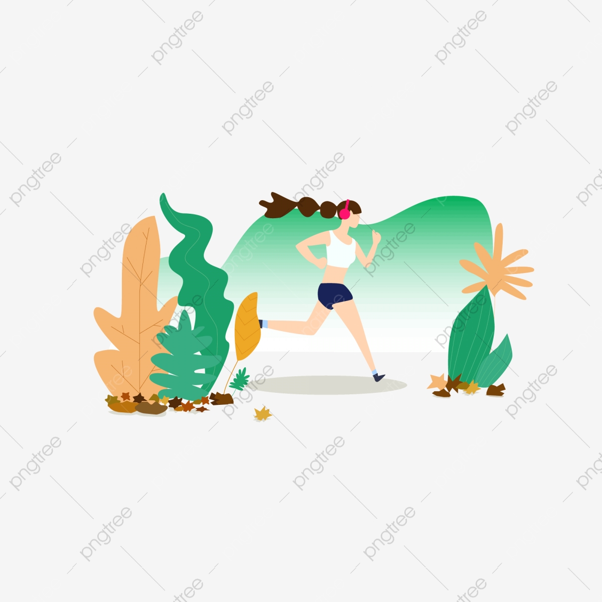 Early morning running is. Trail clipart forest flower