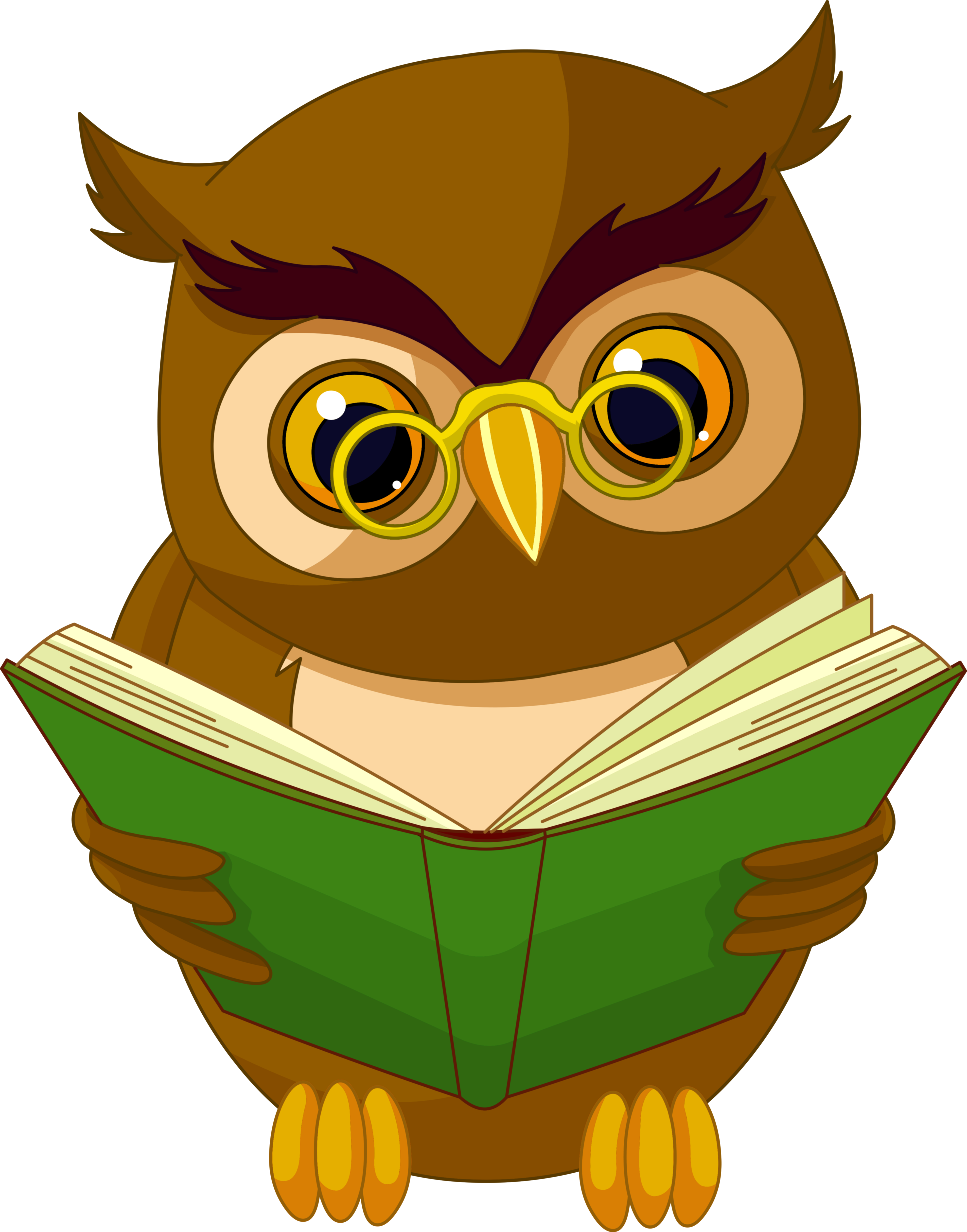 Owl clipart high resolution. Transparent with book png