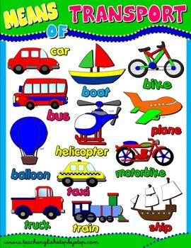 transportation clipart chart transport poster means english kids preschool school esl charts children activities games pre theme board learning classroom