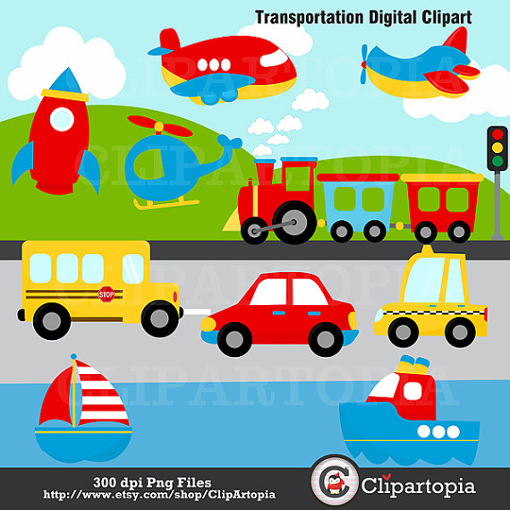 transportation clipart digital
