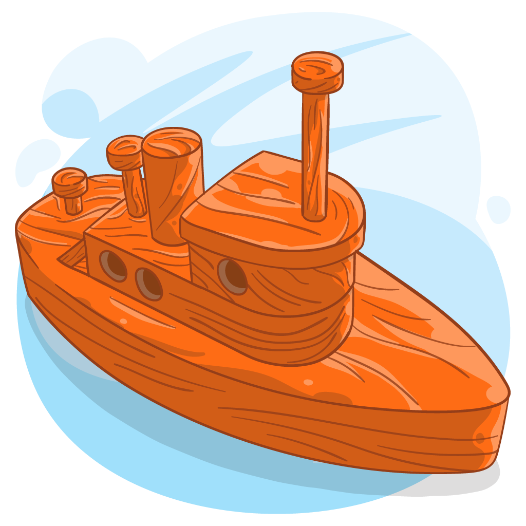 transportation clipart orange boat