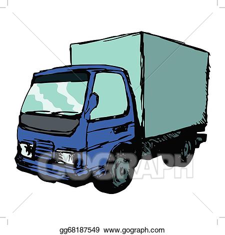 Transportation clipart small truck. Vector art drawing gg