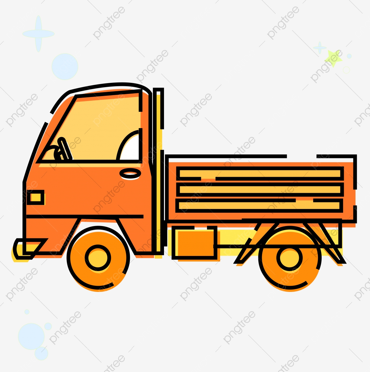 Transportation clipart small truck. Yellow pickup hand 