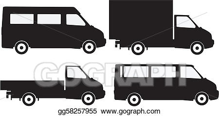 Vector art trucks drawing. Transportation clipart small truck