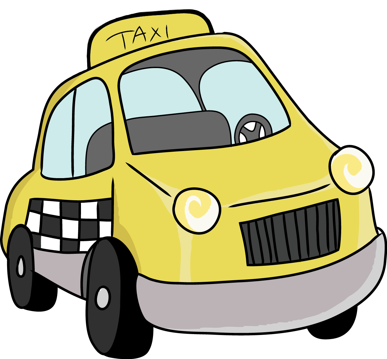 Transportation clipart yellow toy car. Taxi cartoon cab vector