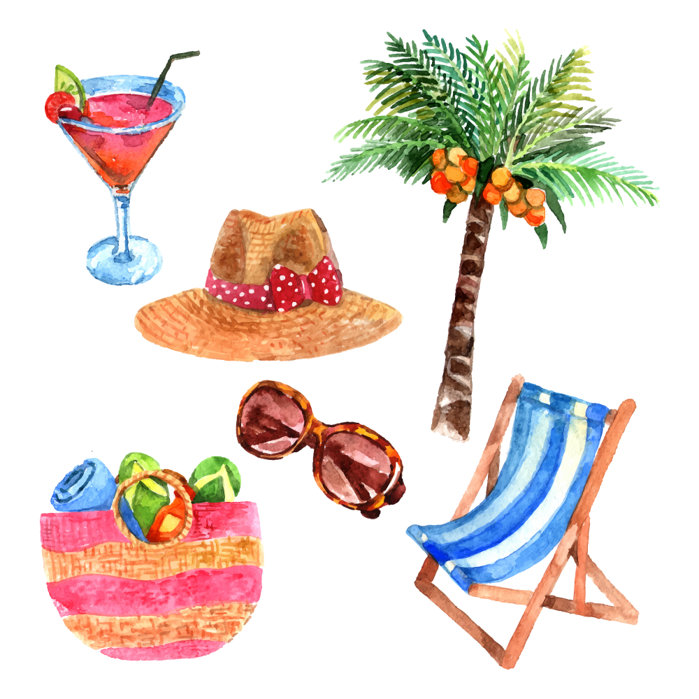 Painting travel stock illustration. Traveling clipart watercolor