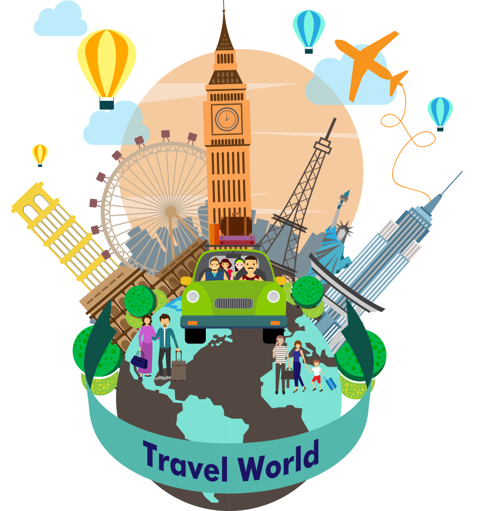 traveling clipart world cities