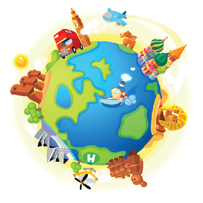 traveling clipart world famous