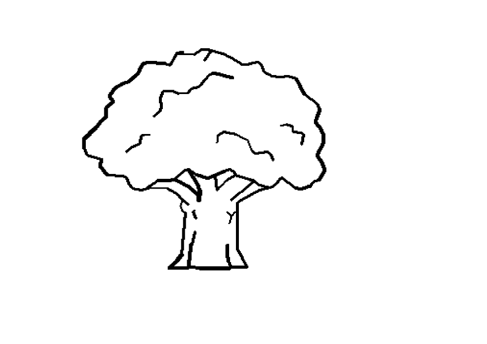 Black white line art. Tree clipart october