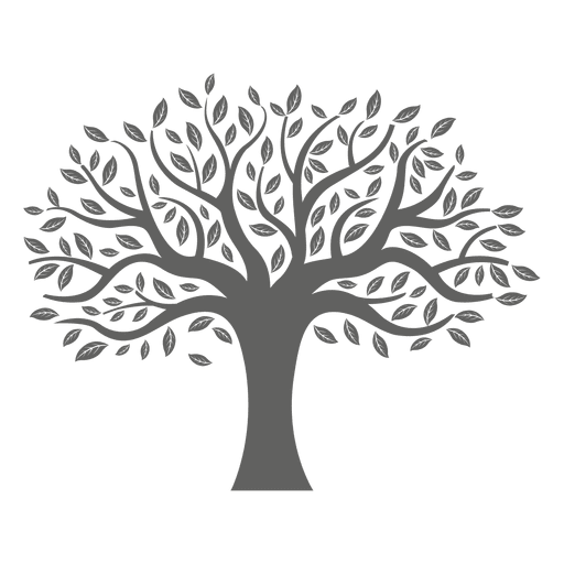 Flat transparent svg. Tree silhouette vector png
