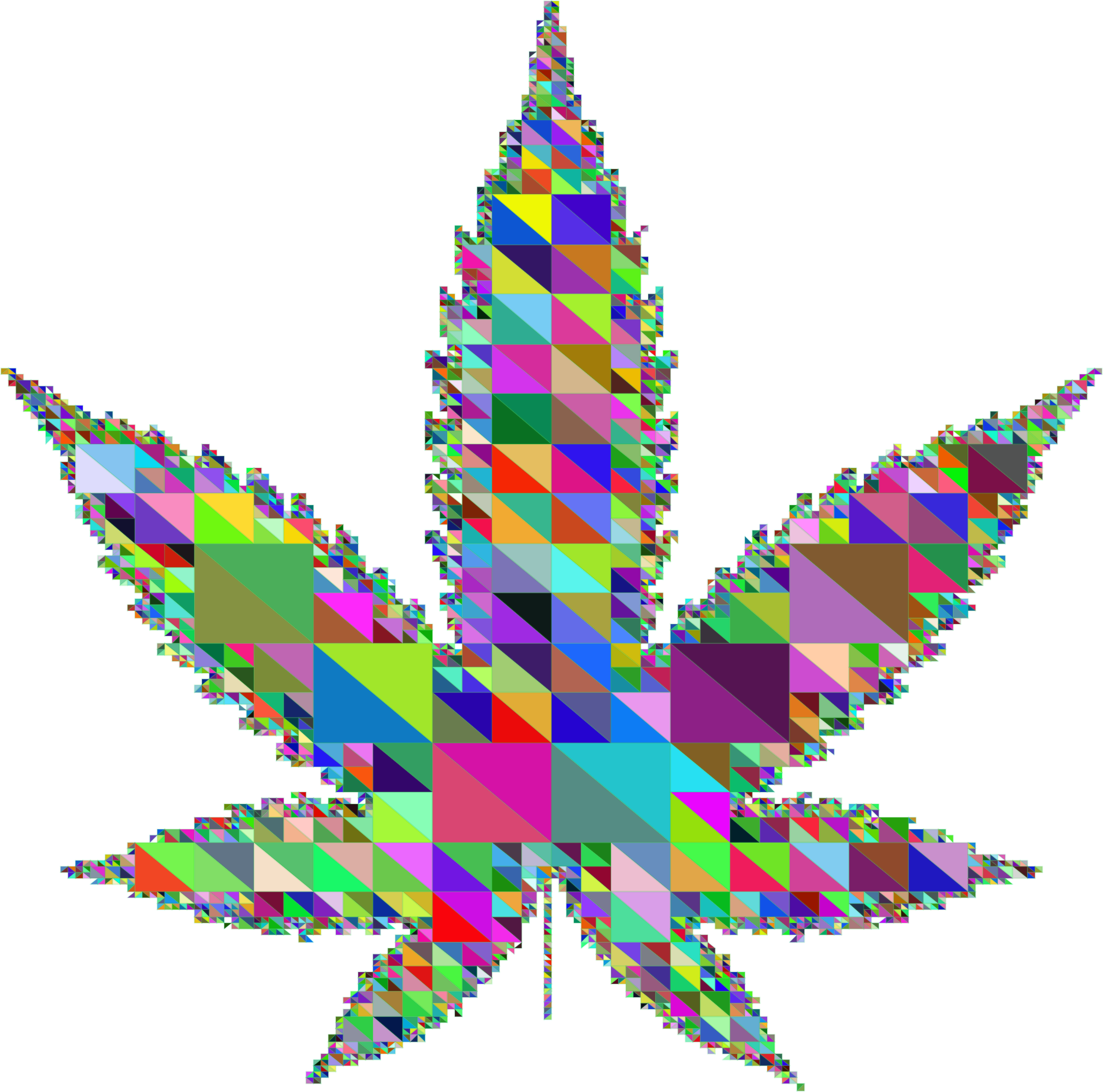 Triangular clipart leaf. Marijuana prismatic big image