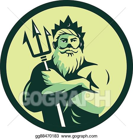 Vector art arms crossed. Trident clipart triton