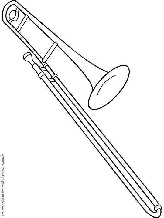 trombone clipart black and white