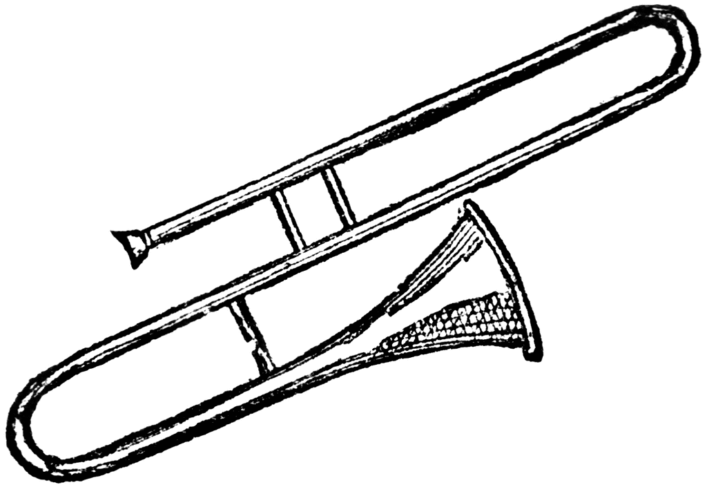 trombone clipart drawn