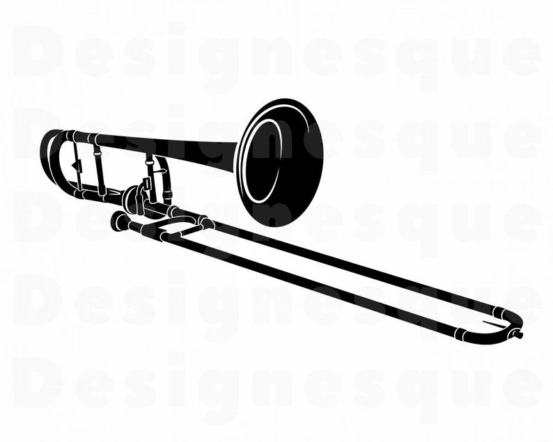 trombone clipart silhouette
