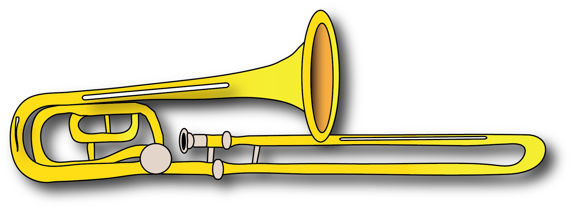 trombone clipart yellow