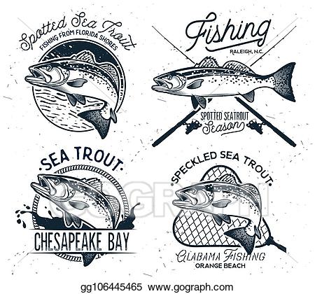 trout clipart vintage