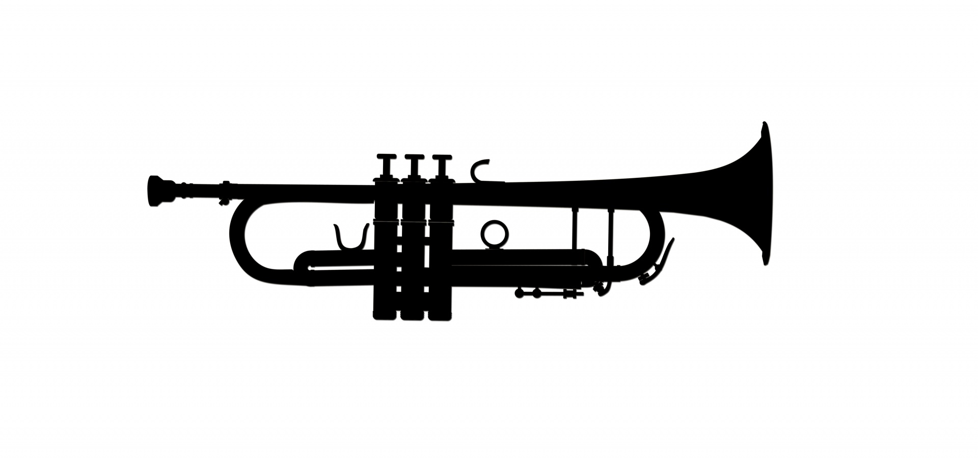 Trumpet clipart. Silhouette free stock photo